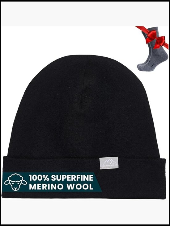 100% Merino Wool Beanie Hat - Unisex All Season Running Hiking main image 6